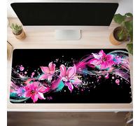 Tappetino per Mouse Gaming XXL 90x40 cm Ufficio Mousepad GrandeMigliora la Velocità e la Precisione Tenuta Stabile Sottomano per Ufficio e Casa Accessori Scrivania Rosa Fiore PjY12439 I-A