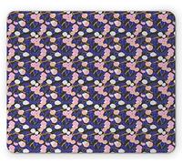 Tappetino per Mouse Garden Illustration of Abstract Branches with Flourish Apricot Fruit Tappetino Mouse Gaming Confortevole Mousepad Forma Rettangolare, per Ufficio, Scrivania, 25x30cm