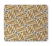 Tappetino per Mouse Geometric Abstract Image of Colorful Concentric Stripes in Continuous Pattern Tappetino per Il Mouse Antiscivolo Lavabile Sottomano, per Laptop, Scrivania, 25x30cm