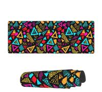 Tappetino Per Mouse Geometric Retro Triangle Pattern Tappetino Mouse Gaming Impermeabile Sottomano, Per Scrivania, Computer, Laptop, 80x30cm