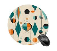 Tappetino per mouse geometrico di metà secolo, alla moda, lavabile, portatile, rotondo, con base in gomma antiscivolo, per computer portatile, casa, ufficio, accessori da scrivania