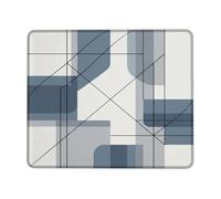 Tappetino per mouse geometrico piccolo, linee astratte moderne forme nessuna blu quadrato gomma antiscivolo estetico tappetino per mouse accessori da scrivania per computer portatile da gioco quadrato
