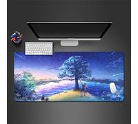 Tappetino per mouse gioco grande con bordi cuciti,fondo in gomma naturale antiscivolo,tappetino per tastiera lavabile,tappetino per scrivania per giocatori,Bellissimo albero di fantasia 700x400x3mm
