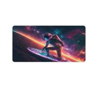Tappetino per mouse Gmaing di grandi dimensioni con astronauta che naviga tra le stelle di alta qualità antiscivolo impermeabile con bordi cuciti per giochi ufficio casa 30x60 cm