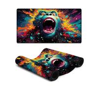 Tappetino per mouse Gmaing di grandi dimensioni fantasia colorata con orangutan extra large 40 x 75 cm con base in gomma naturale antiscivolo per gamer scrivania ufficio casa