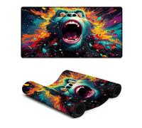 Tappetino per mouse Gmaing di grandi dimensioni motivo fantasia orangutan colorato extra large 30x60 cm per tastiera e scrivania per computer e laptop ufficio base antiscivolo