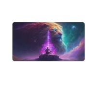 Tappetino per mouse Gmaing di grandi dimensioni motivo Il re leone della giungla di alta qualità antiscivolo impermeabile con bordi cuciti per giochi ufficio casa 40x75cm