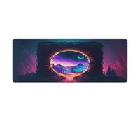 Tappetino per mouse Gmaing di grandi dimensioni motivo Sogni di un mondo lontano di alta qualità antiscivolo impermeabile con bordi cuciti per giochi ufficio casa 30x80 cm