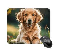 Tappetino per mouse Golden Retrievers con bordo cucito, tappetino per mouse di alta qualità in tessuto lavabile, antiscivolo, design perfetto per giochi, laptop, lavoro in ufficio