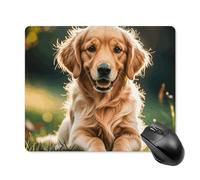 Tappetino per mouse Golden Retrievers con bordo cucito, tappetino per mouse di alta qualità in tessuto lavabile, antiscivolo, design perfetto per giochi, laptop, lavoro in ufficio