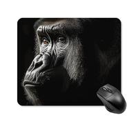 Tappetino per mouse Gorilla per adulti con bordo cucito, panno lavabile, tappetino per mouse in gomma antiscivolo, design perfetto per giochi, laptop, lavoro in ufficio