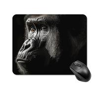 Tappetino per mouse Gorilla per adulti con bordo cucito, panno lavabile, tappetino per mouse in gomma antiscivolo, design perfetto per giochi, laptop, lavoro in ufficio