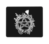 Tappetino per Mouse Goth Pentacle Wreath Wicca Witch Pagan Tappetino Mouse Gaming Portatile Personalizzato Mousepad Forma Rettangolare, per Casa, Gaming, Ufficio, 25x30cm