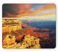 Tappetino per Mouse Grand Canyon Illustration of Famous High Rockly Cliffs During Sunset Highland Picturesque Tappetino per Il Mouse Antiscivolo Sottomano, per Ufficio, Casa, 25x30cm