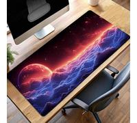 Tappetino per Mouse Grande 1000x500x3mm, Gaming Mouse Pad Universo Nero, con Fondo in Gomma Antiscivolo, per Mause Senza Fili, Laptop, Ufficio Casa, Lavabile, Arrotolabile, Regalo Uomo PjY12673 4-E