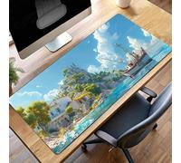 Tappetino per Mouse Grande 100x40 cm, Gaming Mouse Pad Oceano Blu, con Fondo in Gomma Antiscivolo, per Mause Senza Fili, Laptop, Ufficio Casa, Lavabile, Arrotolabile, Regalo Uomo PjY14359 L-A