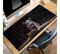 Tappetino per Mouse Grande 100x50 cm, Gaming Mouse Pad Nero Ippopotamo, con Fondo in Gomma Antiscivolo, per Mause Senza Fili, Laptop, Ufficio Casa, Lavabile, Arrotolabile, Regalo Uomo PjY5653 8-L