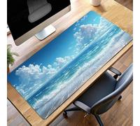 Tappetino per Mouse Grande 100x50 cm, Gaming Mouse Pad Oceano Blu, con Fondo in Gomma Antiscivolo, per Mause Senza Fili, Laptop, Ufficio Casa, Lavabile, Arrotolabile, Regalo Uomo PjY5189 M-I