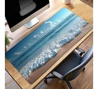Tappetino per Mouse Grande 100x50 cm, Gaming Mouse Pad Oceano Blu, con Fondo in Gomma Antiscivolo, per Mause Senza Fili, Laptop, Ufficio Casa, Lavabile, Arrotolabile, Regalo Uomo PjY9855 1-3
