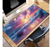 Tappetino per Mouse Grande 100x50 cm, Gaming Mouse Pad Oceano Rosa, con Fondo in Gomma Antiscivolo, per Mause Senza Fili, Laptop, Ufficio Casa, Lavabile, Arrotolabile, Regalo Uomo PjY10017 7-8