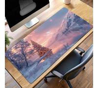 Tappetino per Mouse Grande 100x50 cm, Gaming Mouse Pad Paesaggio Blu, con Fondo in Gomma Antiscivolo, per Mause Senza Fili, Laptop, Ufficio Casa, Lavabile, Arrotolabile, Regalo Uomo PjY199 H-X