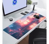 Tappetino per Mouse Grande 1200x600x3 mm Mouse Pad Gaming XXL Alba Sulla Città Tappetino Mouse Gaming Tappetino Scrivania Antiscivolo Tenuta Stabile Migliora la Velocità e la Precisione
