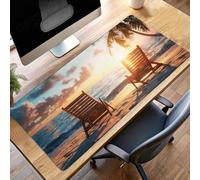 Tappetino per Mouse Grande 120x60 cm, Gaming Mouse Pad Oceano Blu, con Fondo in Gomma Antiscivolo, per Mause Senza Fili, Laptop, Ufficio Casa, Lavabile, Arrotolabile, Regalo Uomo PjY12421 L-N