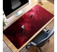 Tappetino per Mouse Grande 1400x600x3mm, Gaming Mouse Pad Nero Universo, con Fondo in Gomma Antiscivolo, per Mause Senza Fili, Laptop, Ufficio Casa, Lavabile, Arrotolabile, Regalo Uomo PjY7827 F-F