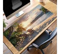 Tappetino per Mouse Grande 140x60 cm, Gaming Mouse Pad Oceano Blu, con Fondo in Gomma Antiscivolo, per Mause Senza Fili, Laptop, Ufficio Casa, Lavabile, Arrotolabile, Regalo Uomo PjY12443 U-L