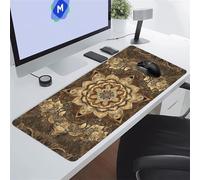 Tappetino per Mouse Grande 1500x800x3 mm Mouse Pad Gaming XXL Mandala Marrone Tappetino Mouse Gaming Tappetino Scrivania Antiscivolo con Bordi Cuciti per PC Ufficio e Casa