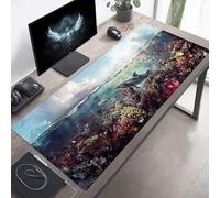 Tappetino per mouse Grande 1600x800x3mm Vita Marina Blu Tappetino per mouse da gioco, Computer con Base in Gomma Antiscivolo, Scorrimento Facile, Impermeabile, Materiali Durevoli, Portatile PjY657 0-3