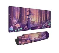 Tappetino per mouse grande, 30,5 x 81,3 cm | Tema della foresta incantata, tappetino per tastiera, illustrazione fantasiosa fantasia, superficie liscia