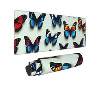 Tappetino per mouse grande, 30 x 80 cm, stampa unica con farfalla e violoncello vPrint, base in gomma antiscivolo, tappetino per mouse da gioco