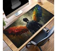 Tappetino per Mouse Grande 600x300x3mm, Gaming Mouse Pad Uomo Nero, con Fondo in Gomma Antiscivolo, per Mause Senza Fili, Laptop, Ufficio Casa, Lavabile, Arrotolabile, Regalo Uomo PjY7577 N-K