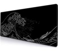 Tappetino per Mouse Grande 600x400x2mm Tappetino per Mouse da Gioco Onde Mar Nero Tappetino da Scrivania Superficie Speciale Migliora la Precisione per Giocatori Ufficio Casa