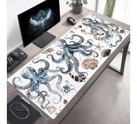 Tappetino per mouse Grande 60x30 cm Polpo Grigio Tappetino per mouse da gioco, Computer con Base in Gomma Antiscivolo, Scorrimento Facile, Impermeabile, Materiali Durevoli, Portatile PjY7223 H-K