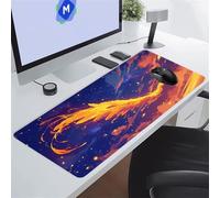 Tappetino per Mouse Grande 700x300x2 mm Mouse Pad Gaming XXL Cielo Piume Gialle Tappetino Mouse Gaming Tappetino Scrivania Antiscivolo con Bordi Cuciti per PC Ufficio e Casa