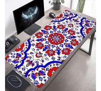 Tappetino per mouse Grande 700x300x3mm Fiori Rosso Tappetino per mouse da gioco, Computer con Base in Gomma Antiscivolo, Scorrimento Facile, Impermeabile, Materiali Durevoli, Portatile PjY9234 T-G