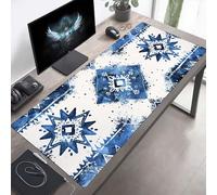 Tappetino per mouse Grande 70x30 cm Modello Blu E Bianco Tappetino per mouse da gioco, Computer con Base in Gomma Antiscivolo, Scorrimento Facile, Impermeabile, Materiali Durevoli PjY1285 4-5