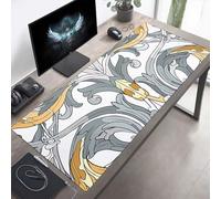 Tappetino per mouse Grande 800x400x3mm Fiori Grigio Tappetino per mouse da gioco, Computer con Base in Gomma Antiscivolo, Scorrimento Facile, Impermeabile, Materiali Durevoli, Portatile PjY7883 H-X