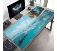 Tappetino per mouse Grande 800x400x3mm Squalo Blu Tappetino per mouse da gioco, Computer con Base in Gomma Antiscivolo, Scorrimento Facile, Impermeabile, Materiali Durevoli, Portatile PjY1459 L-O