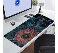 Tappetino per Mouse Grande 900x300x3 mm Mouse Pad Gaming XXL Mandala Astratto Tappetino Mouse Gaming Tappetino Scrivania Antiscivolo con Bordi Cuciti per PC Ufficio e Casa