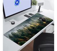 Tappetino per Mouse Grande 900x400x2 mm Mouse Pad Gaming XXL Paesaggio Nebbia Nella Giungla Tappetino Mouse Gaming Tappetino Scrivania Antiscivolo con Bordi Cuciti per PC Ufficio e Casa