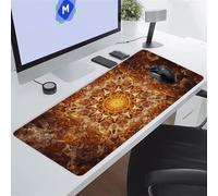 Tappetino per Mouse Grande 900x400x3 mm Mouse Pad Gaming XXL Mandala Giallo Tappetino Mouse Gaming Tappetino Scrivania Antiscivolo con Bordi Cuciti per PC Ufficio e Casa