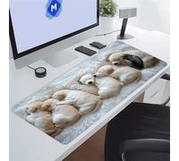 Tappetino per Mouse Grande Animale Golden Retriever Tappetino Mouse XXL Gaming 600x300x2 mm con Bordi Cuciti Migliora Precisione e Velocità Tappetino Scrivania Grande per Giochi e Ufficio