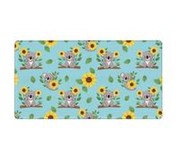 Tappetino per mouse grande con base in gomma antiscivolo per computer portatile da gioco, compatibile con girasole, simpatico cartone animato, koala, 16x29,5 pollici