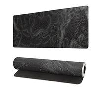 Tappetino per mouse grande con contorno topografico, grande, tappetino per mouse da gaming, lunghezza 70 x 20 cm, tappetino per mouse con base antiscivolo da 3 mm e bordo cucito, per giochi e ufficio