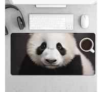 Tappetino per mouse grande, con grazioso panda protettivo, impermeabile, per tastiera e mouse, base in gomma antiscivolo, tappetino per mouse da gioco, per ufficio e casa, 30 x 60 cm