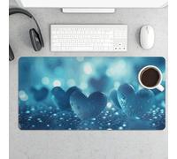 Tappetino per mouse grande, con immagine di cuore su sfondo, tappetino da scrivania, impermeabile, per tastiera e mouse, base in gomma antiscivolo, tappetino per mouse da gioco, per ufficio e casa, 30