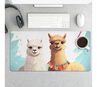 Tappetino per mouse grande, con lama e alpaca, impermeabile, tappetino da scrivania per tastiera e mouse, base in gomma antiscivolo, tappetino da scrivania, tappetino per mouse da gioco, per ufficio e